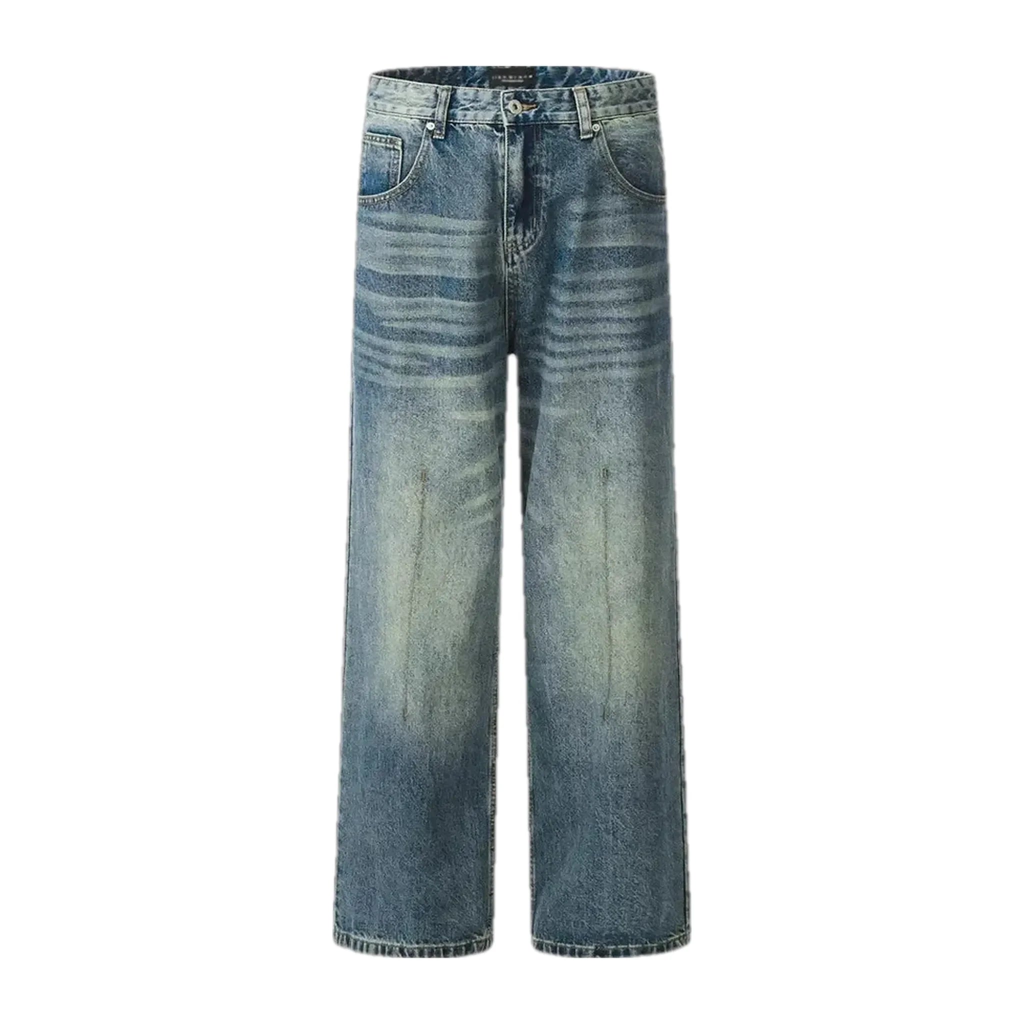 Faded wash men's jeans