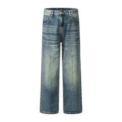 Faded wash men's jeans