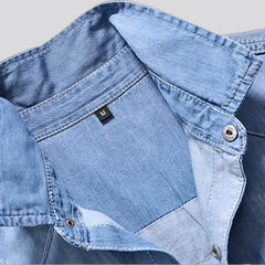 Light western casual men's denim shirt
