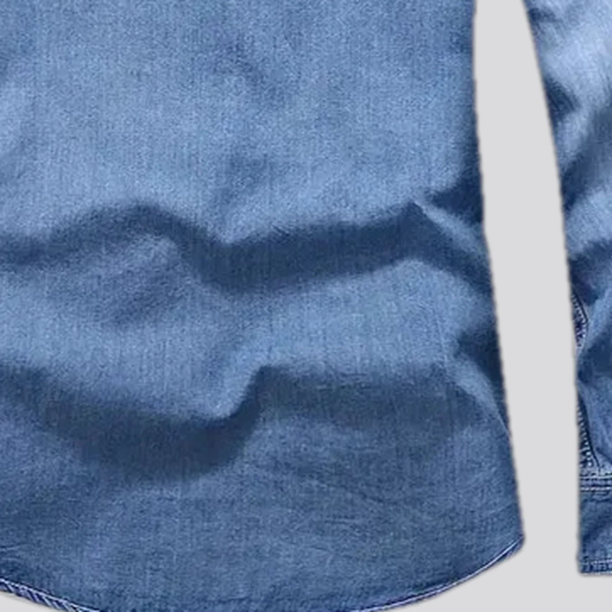 Light western casual men's denim shirt