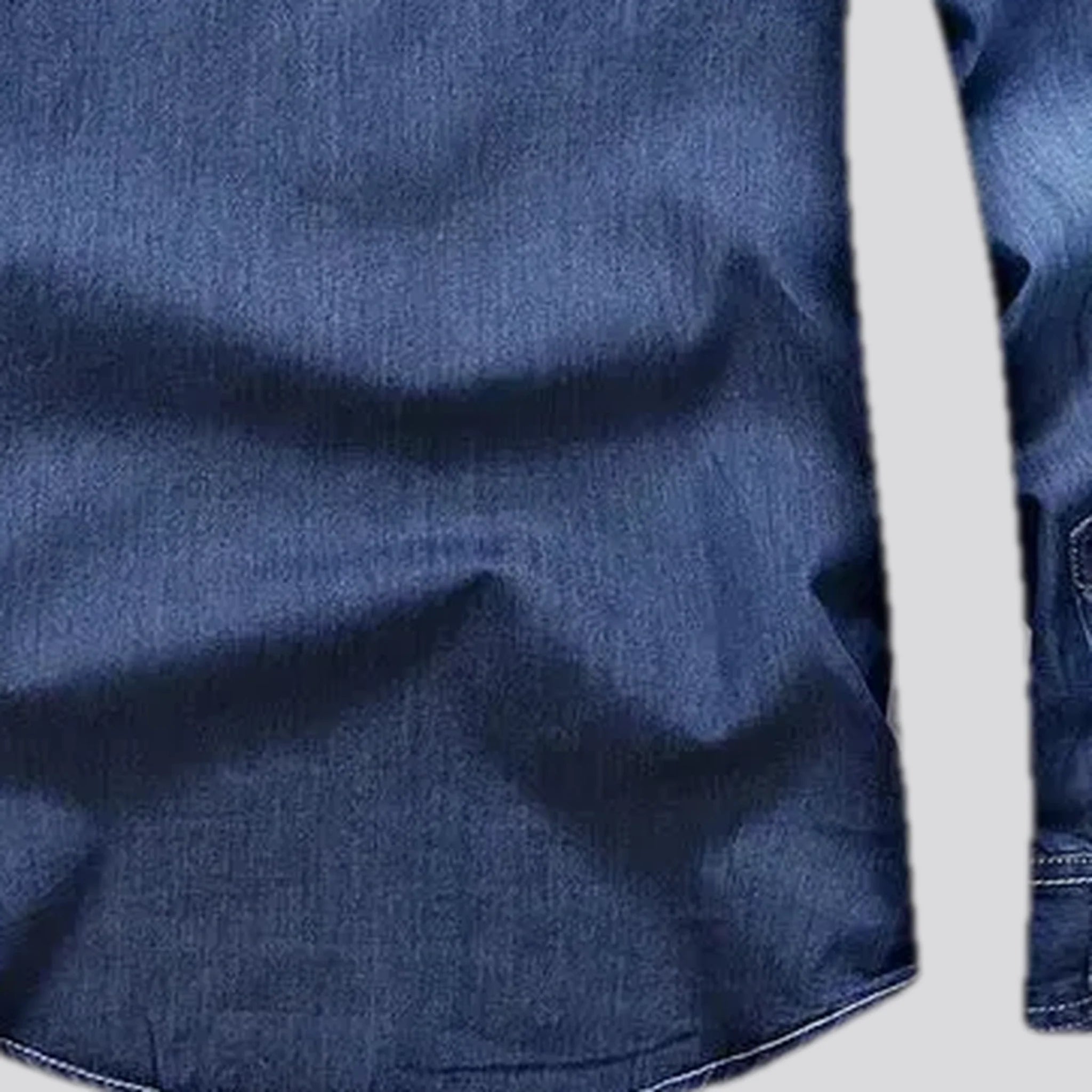 Light western casual men's denim shirt