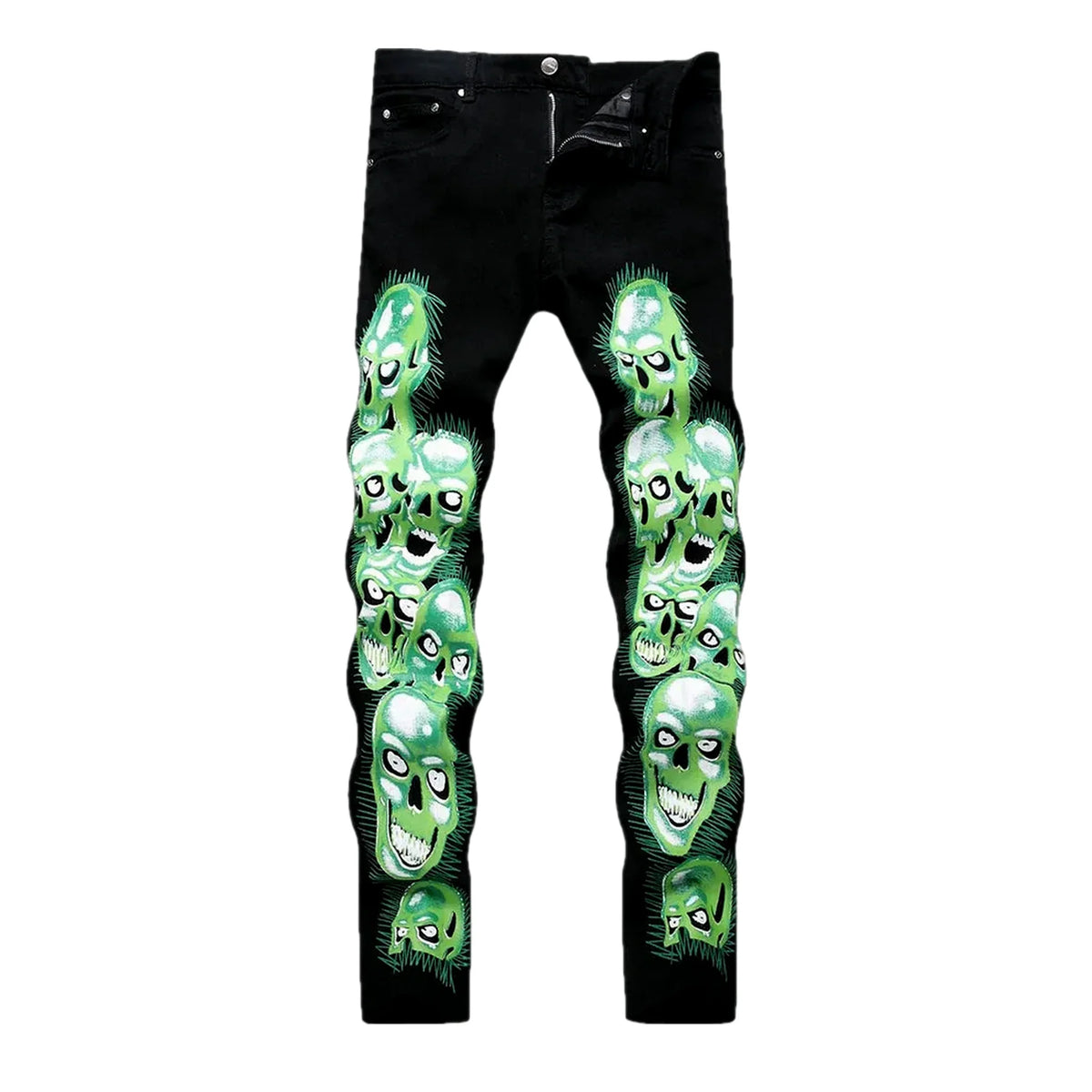 Fashionable medium rise stretchy men's jeans