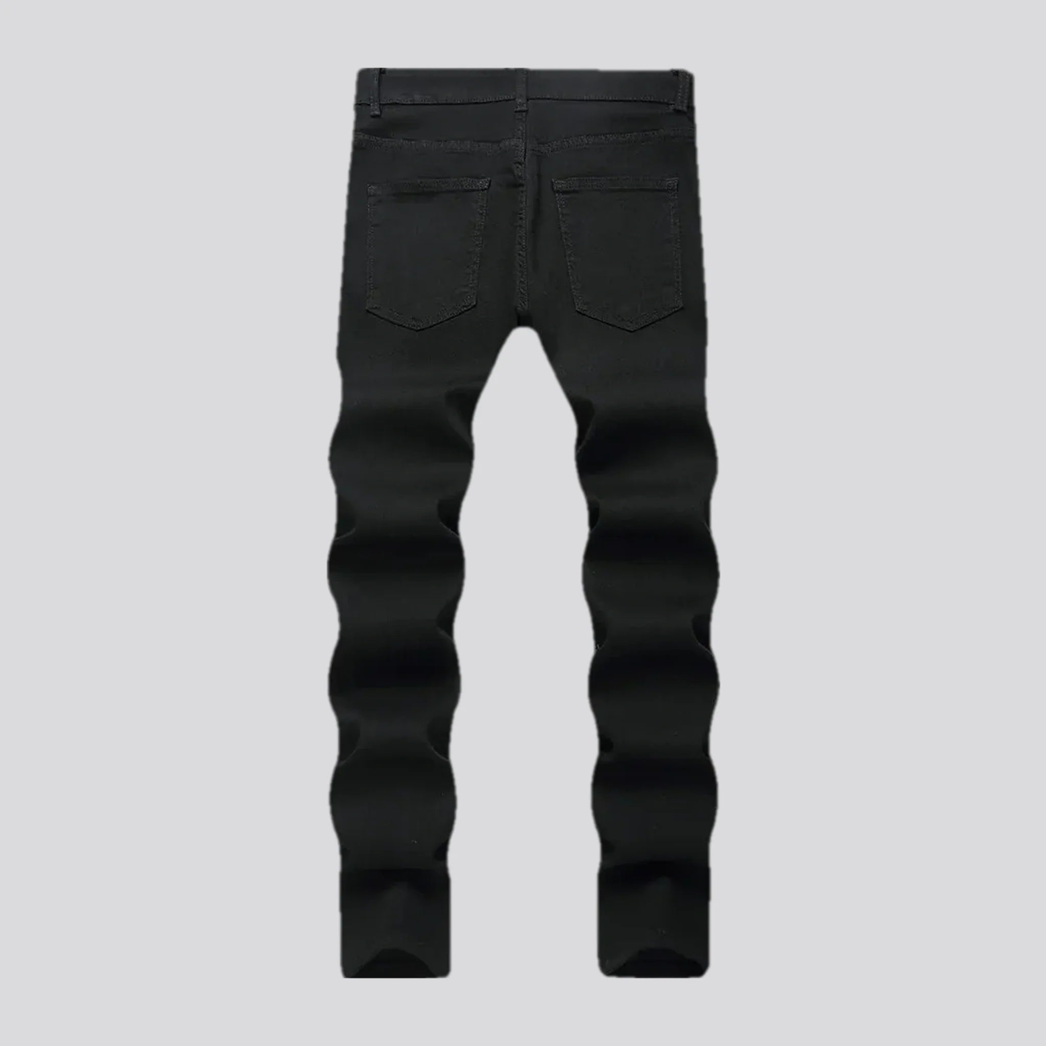 Fashionable medium rise stretchy men's jeans