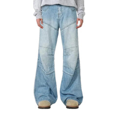 Contrast pattern fashionable jeans for men