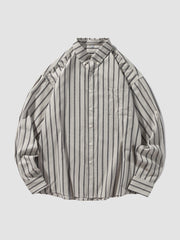 Long Sleeve Striped Casual Vintage Shirt