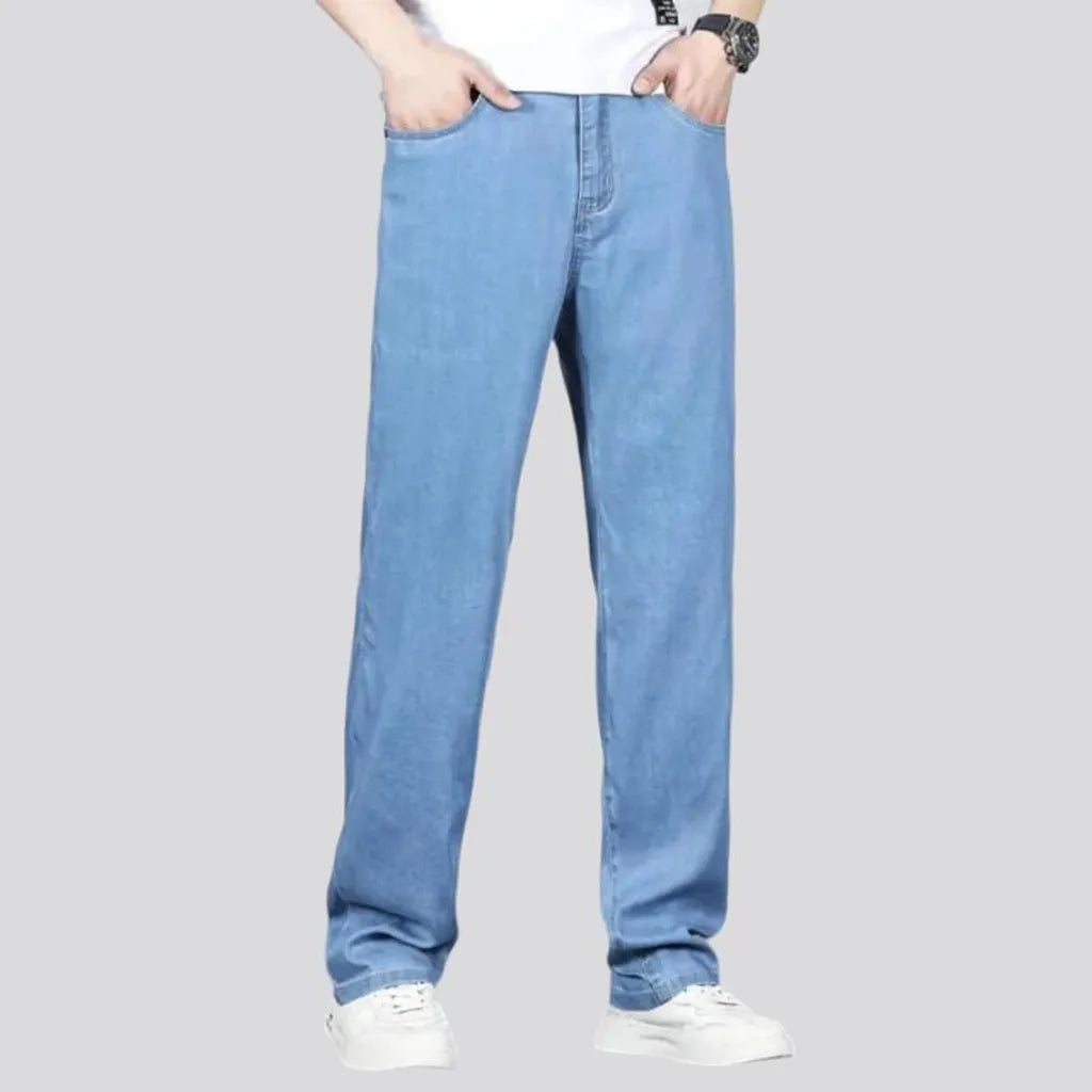 Lyocell men's high-waist jeans