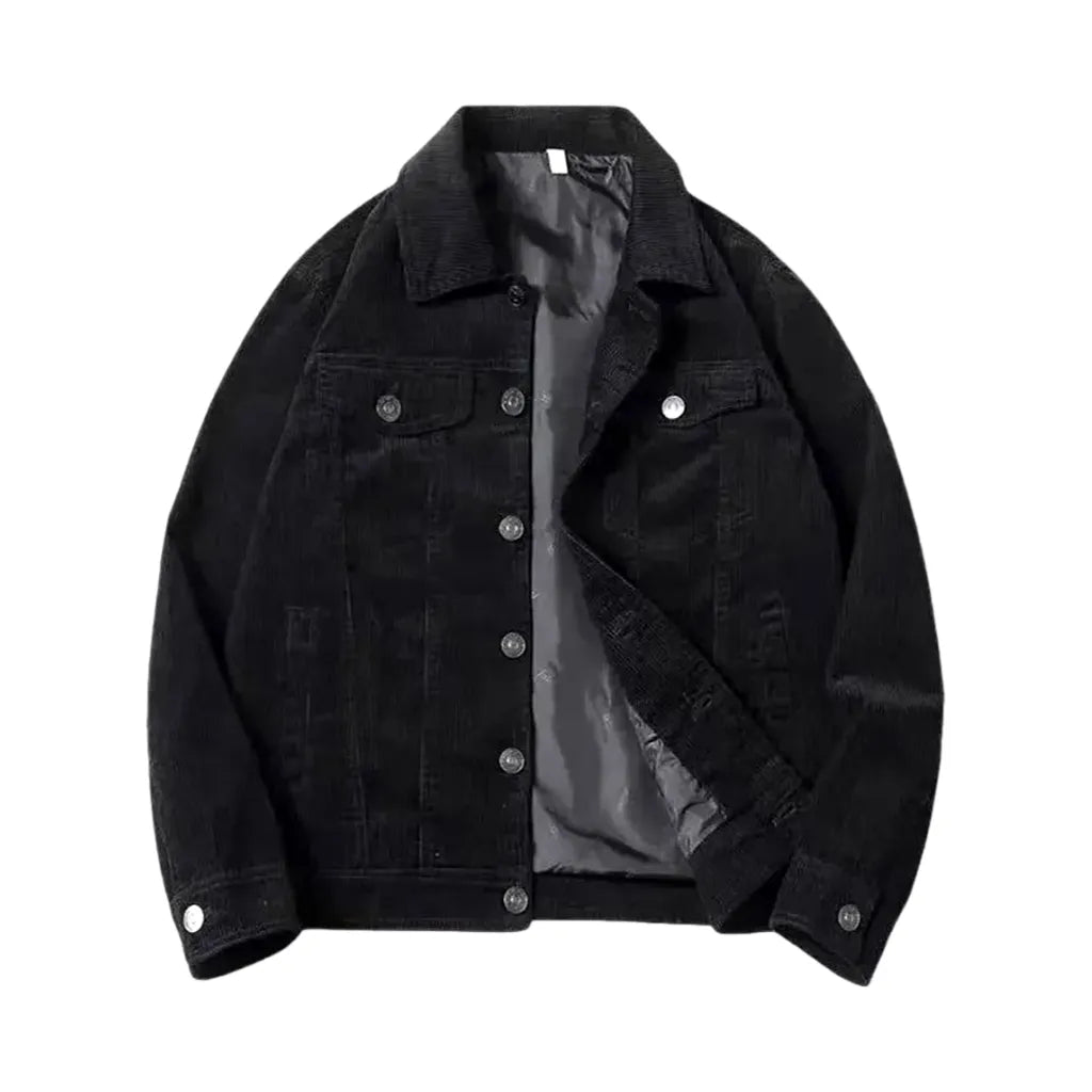 Stylish street design corduroy jacket for men