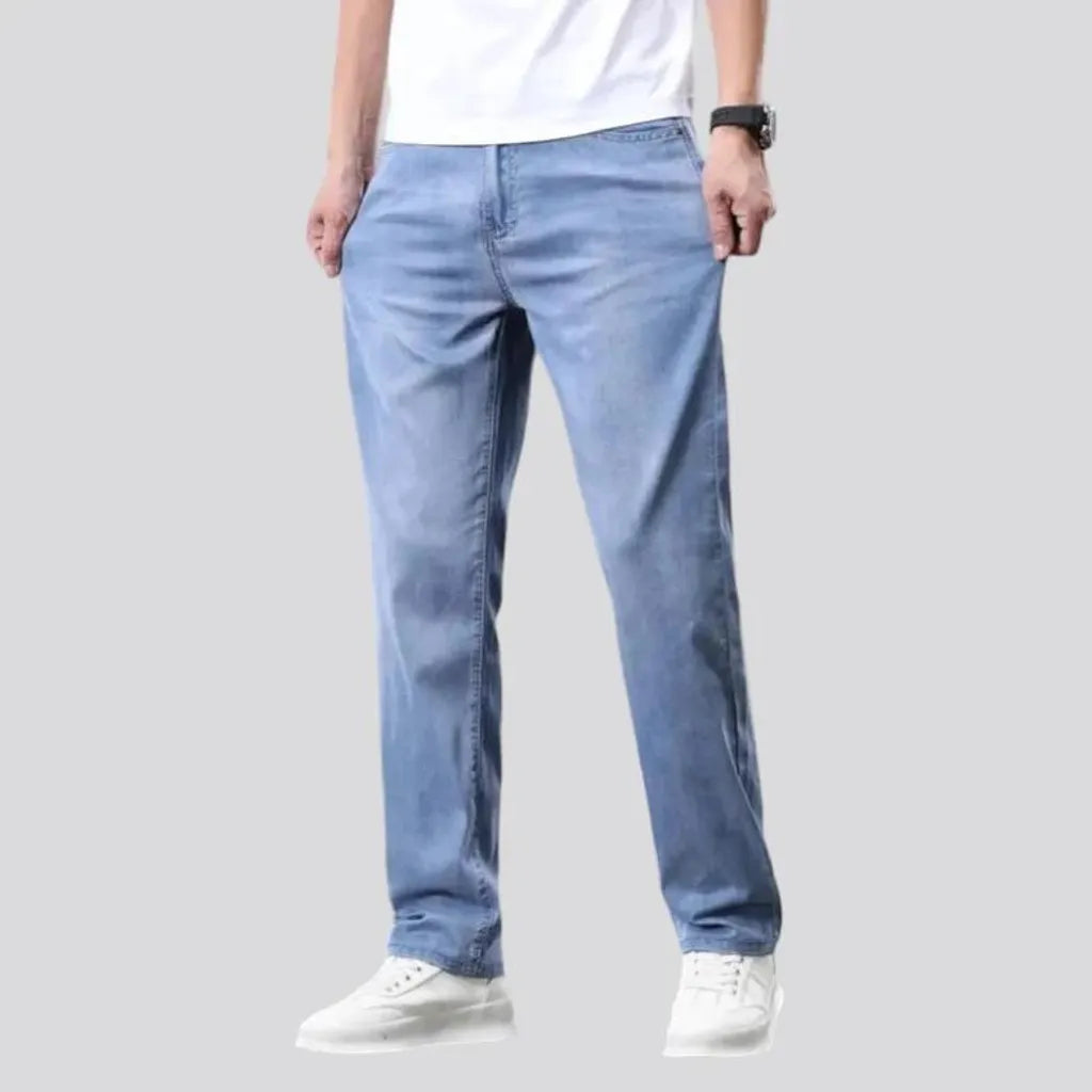 Light-wash stonewashed jeans for men