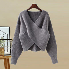 Cross Knit Sweater Belted Lace Slip Dress Set