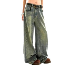 Faded wash trendy women's jeans
