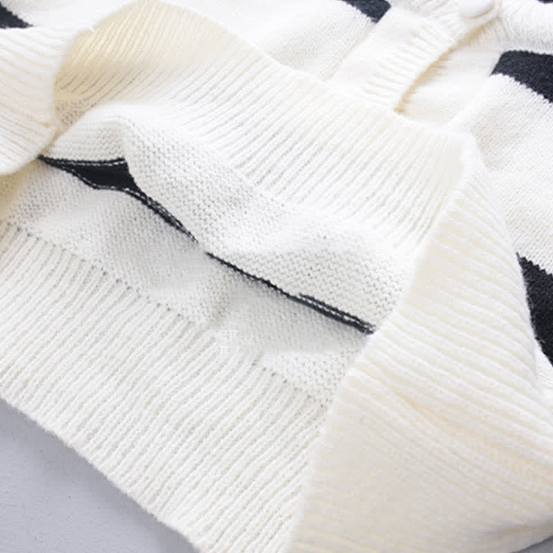 Chic Stripe Sweater Fishtail Slip Dress