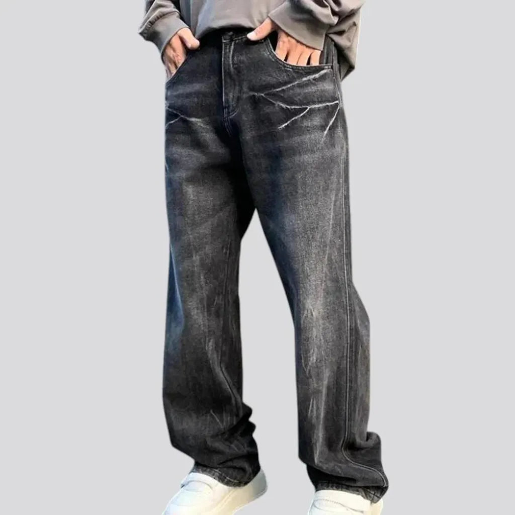 Mid rise baggy vintage jeans for men