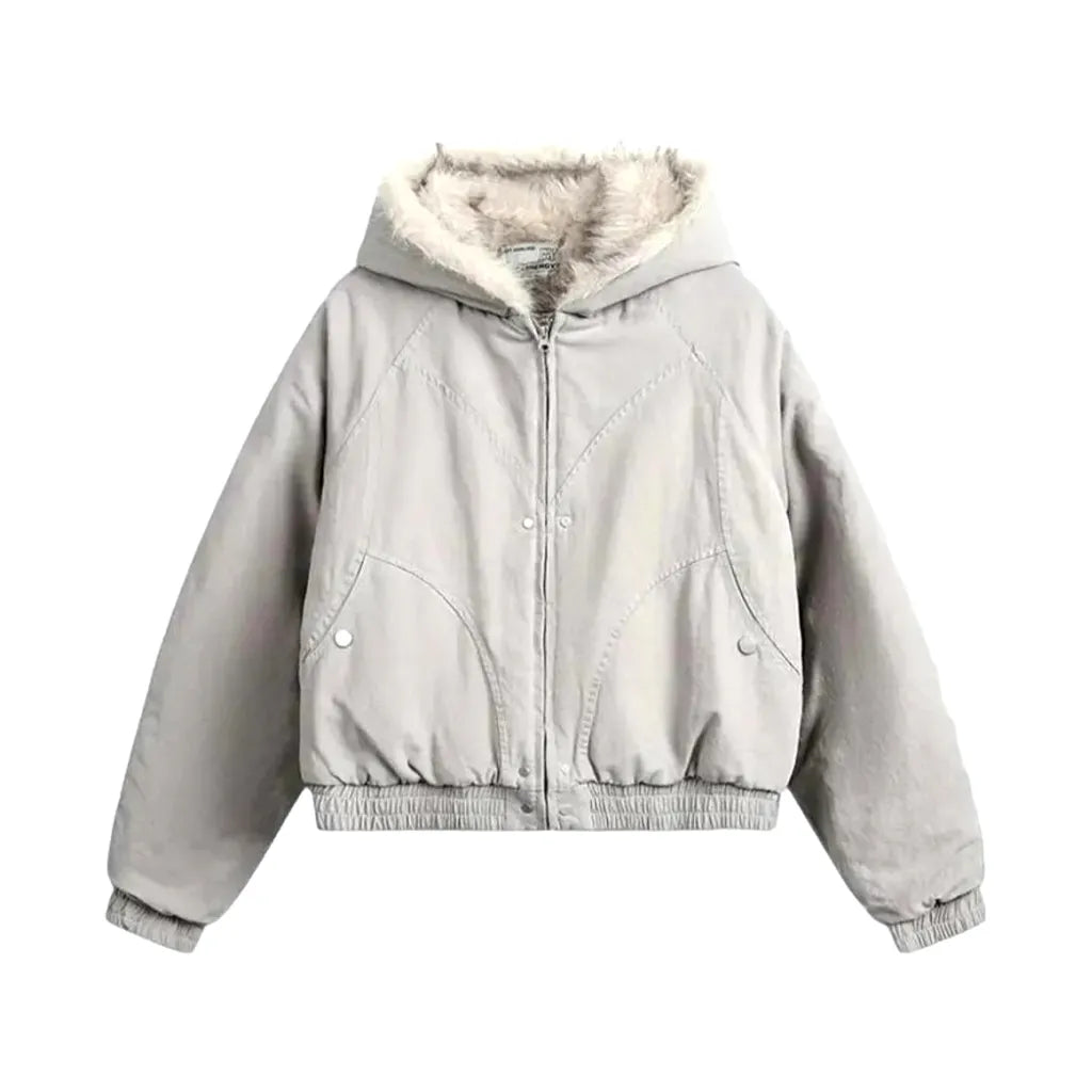 Extra-large stylish men's denim bomber jacket