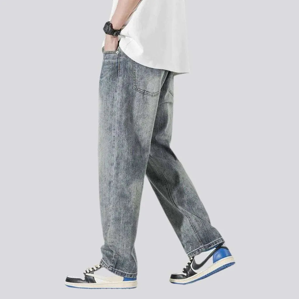 Whiskered sanded jeans for men