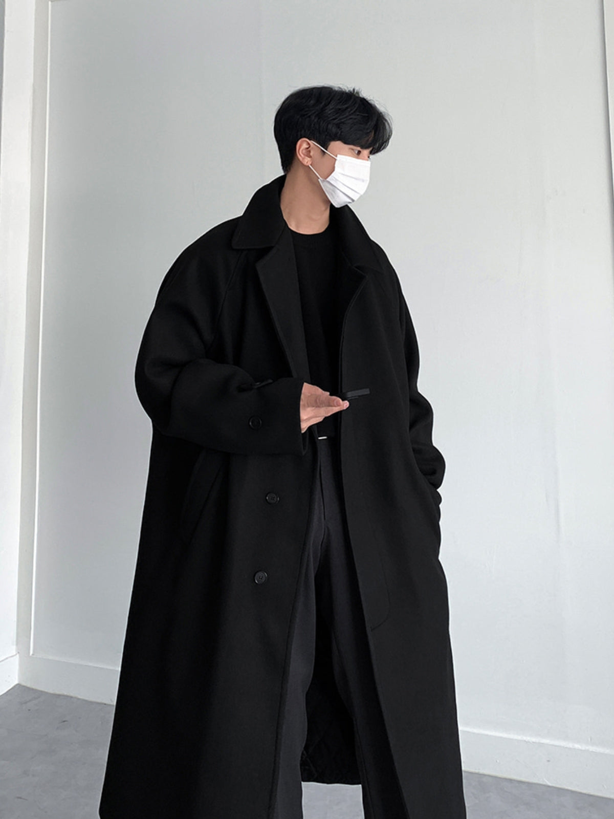 Double Sided Brown Long Woolen Coat