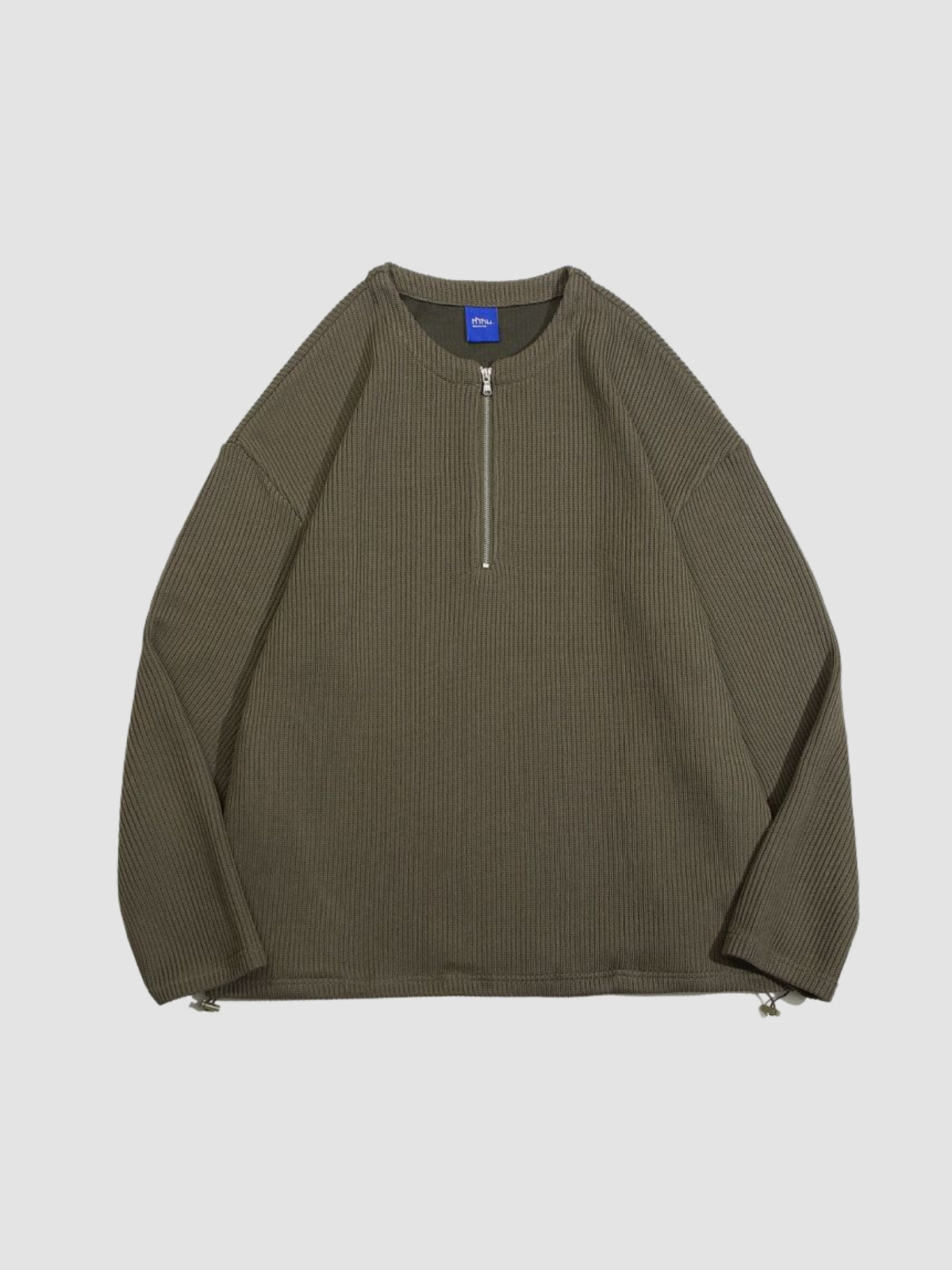 Retro Half Open Collar Knitted Sweater