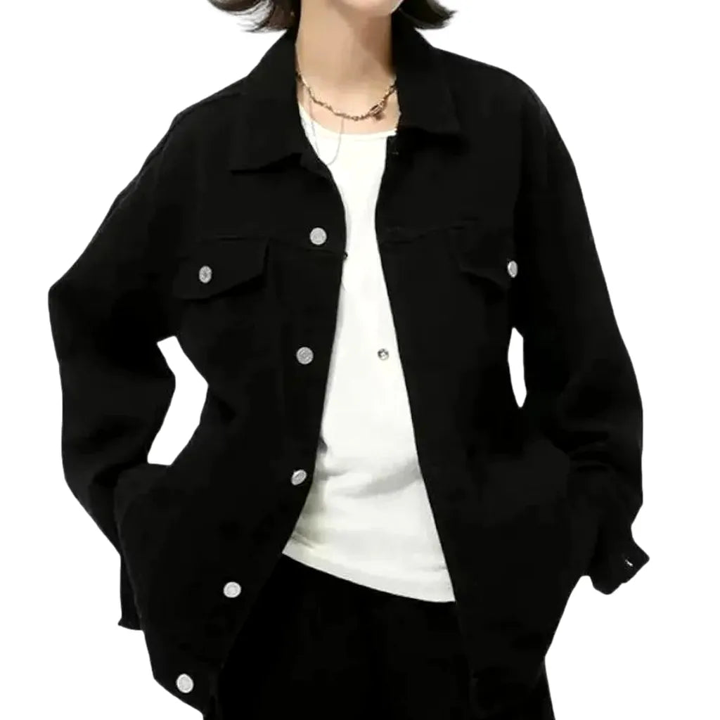 One-tone casual oversized men's jeans jacket