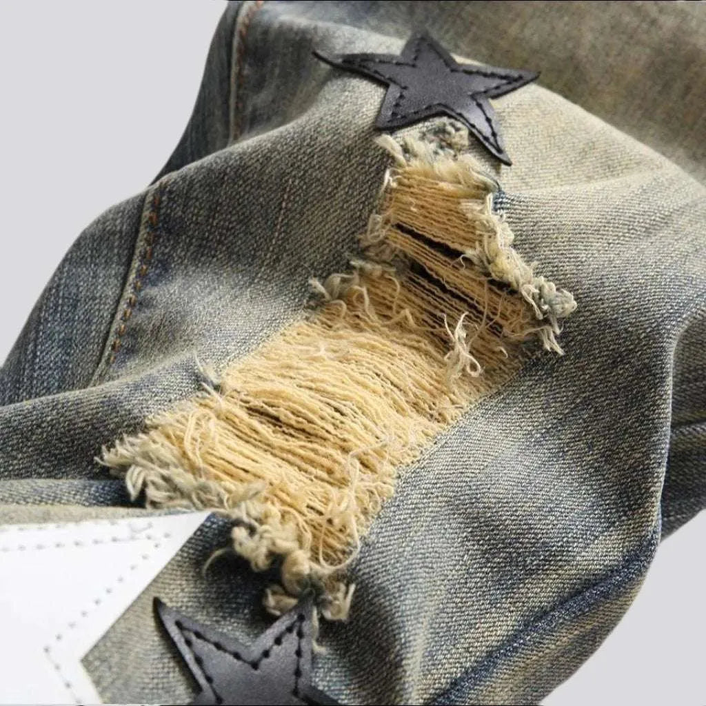 Distressed y2k jeans for men