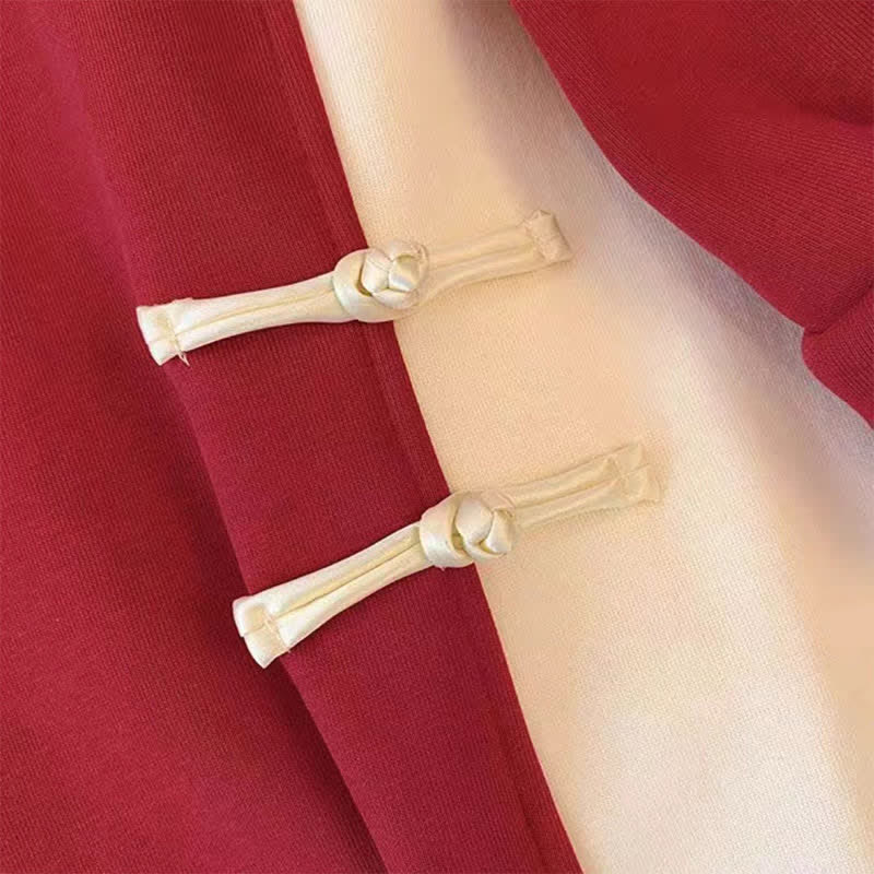 Vintage Persimmon Plush Hooded Sweatshirt Dress