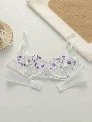 Beautiful flower embroidered bra