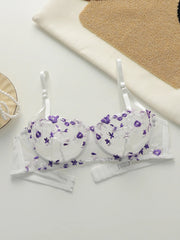 Beautiful flower embroidered bra