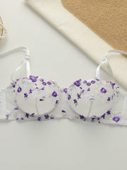 Beautiful flower embroidered bra