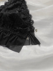 Black mesh lace without steel ring front buckle Underwear