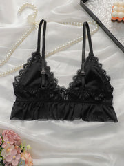 Black mesh lace without steel ring front buckle Underwear