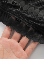Black retro lace 2-piece strapless Bra