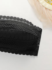 Black retro lace 2-piece strapless Bra