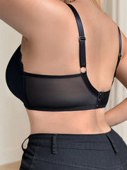 Black rimless plus size bra