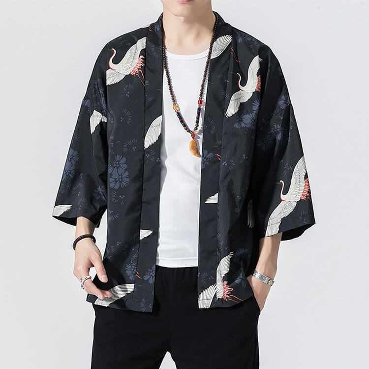 Etoiku Kimono Black Bird