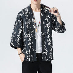 Etoiku Kimono Black Text