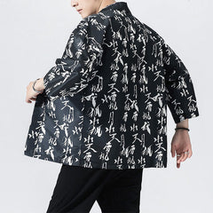 Etoiku Kimono Black Text
