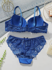 Blue Lace Push Up Bra