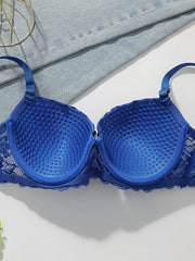 Blue Lace Push Up Bra