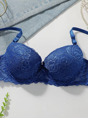 Blue Lace Push Up Bra