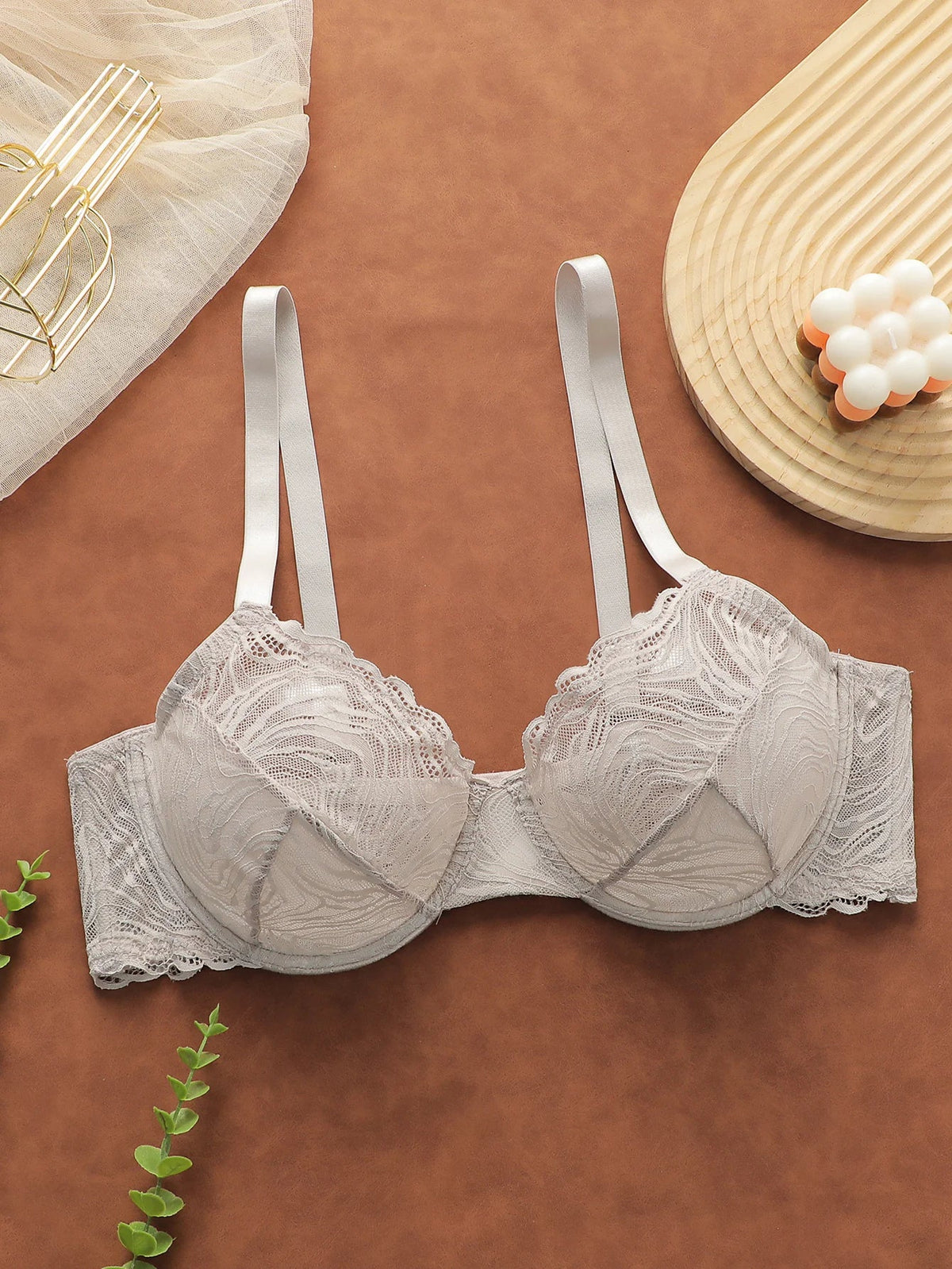 Curvy Women Plus Size Floral Lace Underwire Bra