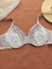 Curvy Women Plus Size Floral Lace Underwire Bra