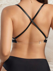 Deep V sexy gathering pull up Bra