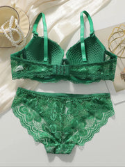 Elegant Green Lace Bra