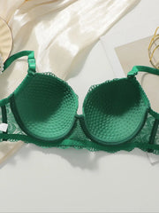 Elegant Green Lace Bra