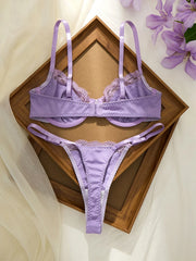 Elegant Purple Lace Bralette