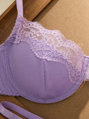 Elegant Purple Lace Bralette