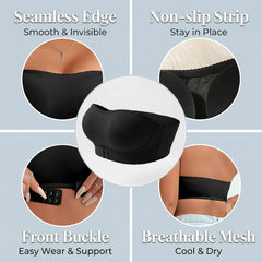 Fashionable front button black Bra