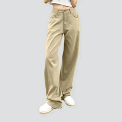 Floor-length color jeans for ladies