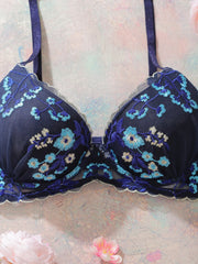 Floral Embroidered Women's Bra