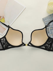 French Lace Sheer Mesh Underwire Bra