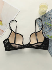 French Lace Sheer Mesh Underwire Bra