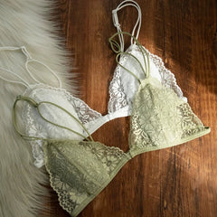 French Solid Color Triangle Thin Cup Bra